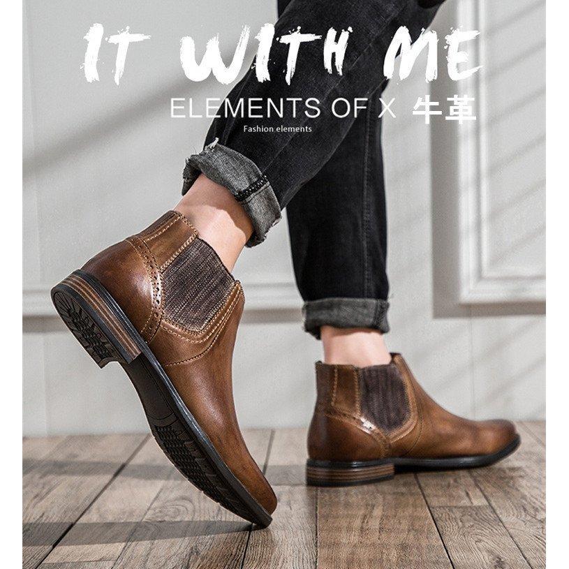 即納可 サイドゴアブーツ メンズ 秋冬 牛革 ブーツ メンズシューズ 本革ブーツ かっこいい 防寒バイク用品 紳士靴ショートブーツ 売りショッピング Www Superavila Com