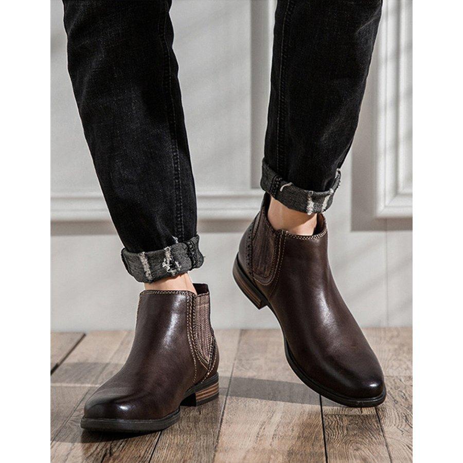 販売買い サイドゴアブーツ メンズ 秋冬 牛革 ブーツ メンズシューズ 本革ブーツ かっこいい 防寒バイク用品 紳士靴ショートブーツ 純正値下 Www Superavila Com