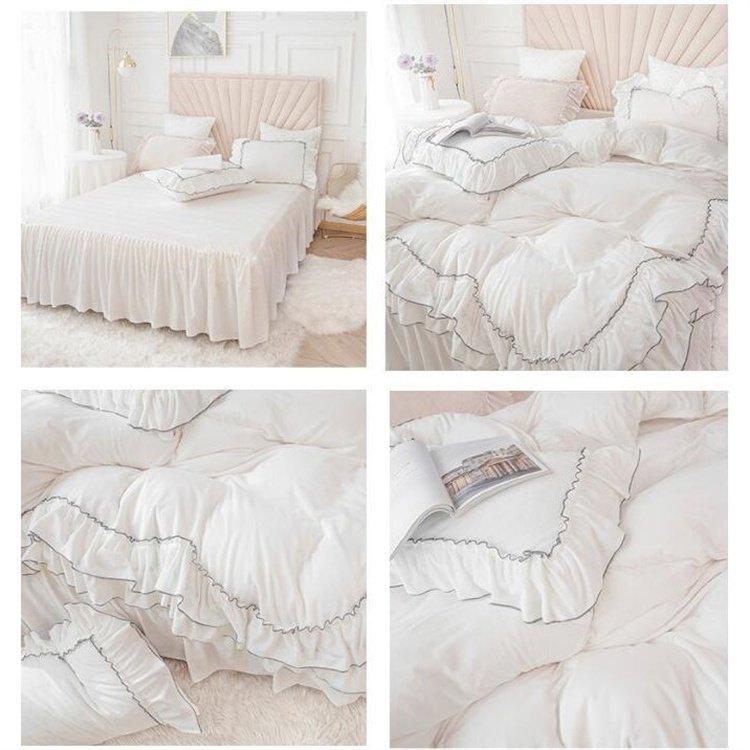 安い購入 寝具カバーセット 姫系 ベッド用品 おしゃれ 可愛い セット 布団 ベッドスカート 枕カバー 掛け布団カバー 暖かい フランネル 秋冬 4点セット 布団カバー ベッド用品 寝具カバーセット 姫系 秋冬 4点セット 布団カバー 布団
