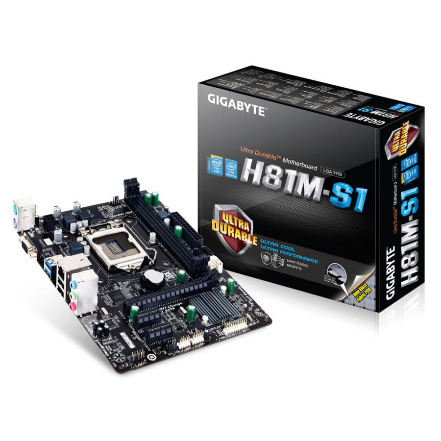 【返品送料無料】 新品 Gigabyte GA-H81M-S1 Intel H81 マザーボードLGA 1150コンピュータ パーツ2×DDR3 PCパーツ Micro-ATX