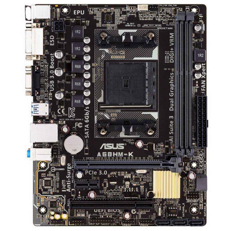 純正新品 ASUS A68HM-K AMD A68H マザーボードSocket FM2/FM2+コンピュータ パーツ2×DDR3 DIMM 32GB PCパーツmATX USB 3.0｜melville｜02
