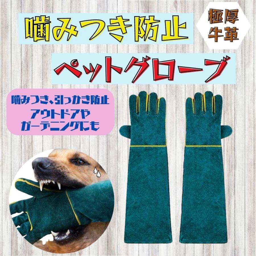 ペットグローブ 噛みつき防止 ロングタイプ 厚手 引っかき 犬 牛革 猫