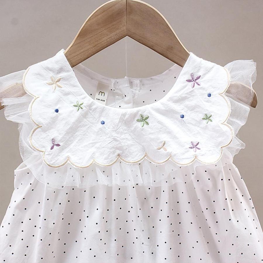 赤ちゃん ワンピース 夏服 涼しい ノースリーブ 新商品 新型 女の子 ベビー服 ドット柄 得 星かわいい 2歳 3歳 1歳 0歳 シンプル