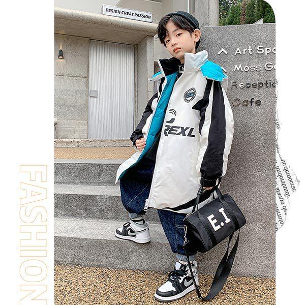 大特価放出 男の子 黒 白 ジャケット ロング丈 フード付きジャンパー マウンテンパーカー アウター 子供服 ホワイト ブラック スポーティ カジュアル 防寒防風 冬 おしゃれ 厚手 ジュニア キッズ かっこいい 男子 中学生 小学生 ジャンパー ベビー服 シューズ