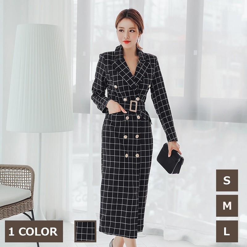 ワンピース ドレス レディース フロントボタン ロング丈 レトロ チュニック フォーマル フェミニン チェック ビジネス Ol 通勤 キレイめ お呼ば オシャレ Rage メメメクラゲ 通販 Yahoo ショッピング