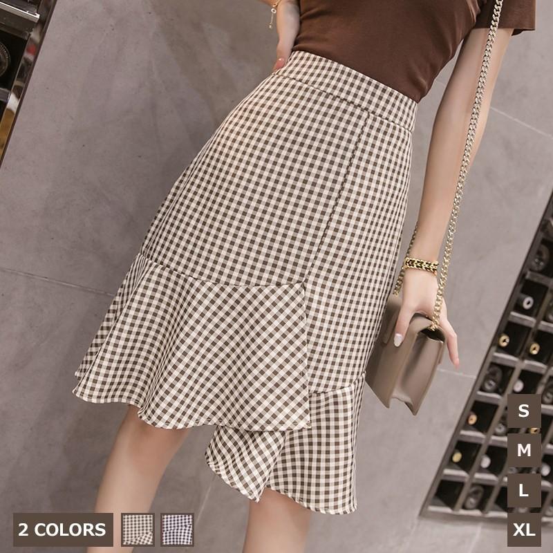 チェックスカート マーメイドスカート タイト 膝丈 チェク柄 オフィス フォーマル レディース Aライン 通勤 レトロ 可愛い Ol フェミニン Rage メメメクラゲ 通販 Yahoo ショッピング