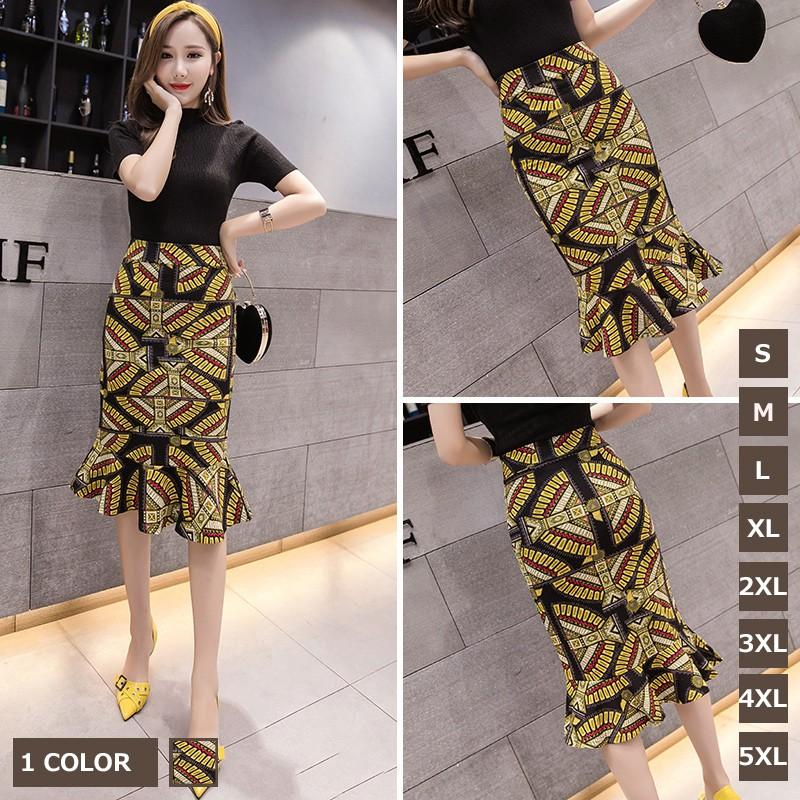 膝丈スカート タイトスカート ハイウエスト マーメイド レディース 花柄 タイト 伸縮性強い エレガント ピップラップ きれいめ 優雅 美ライン 宴会 通勤 Rage メメメクラゲ 通販 Yahoo ショッピング