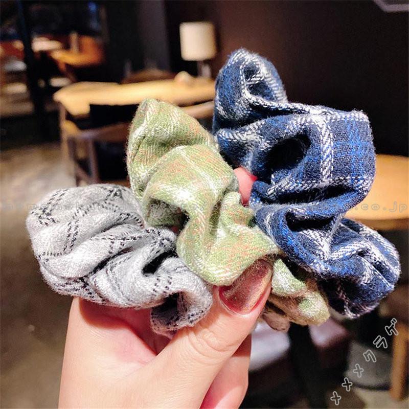 シュシュ ヘアゴム 4本セット レディース 子供 ヘアアクセサリー リネン ゴールド リング ポニーテール お団子 まとめ