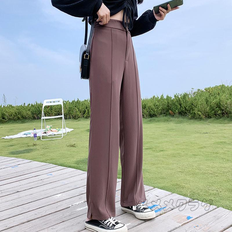 最大68 オフ スラックス シンプル フォーマル ビジネスパンツ 大きいサイズ ロングパンツ レディース ハイウエスト 美脚ライン ストレート ゆったり 着痩せ ワイドパンツ Avmap Gr