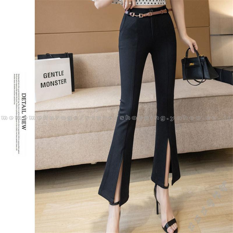 買い誠実 パンツ フレアパンツ レディース 9分丈パンツ スリット ストレッチ ジーンズ お出かけ スキニーパンツ ハイウエスト タイトパンツ カジュアル