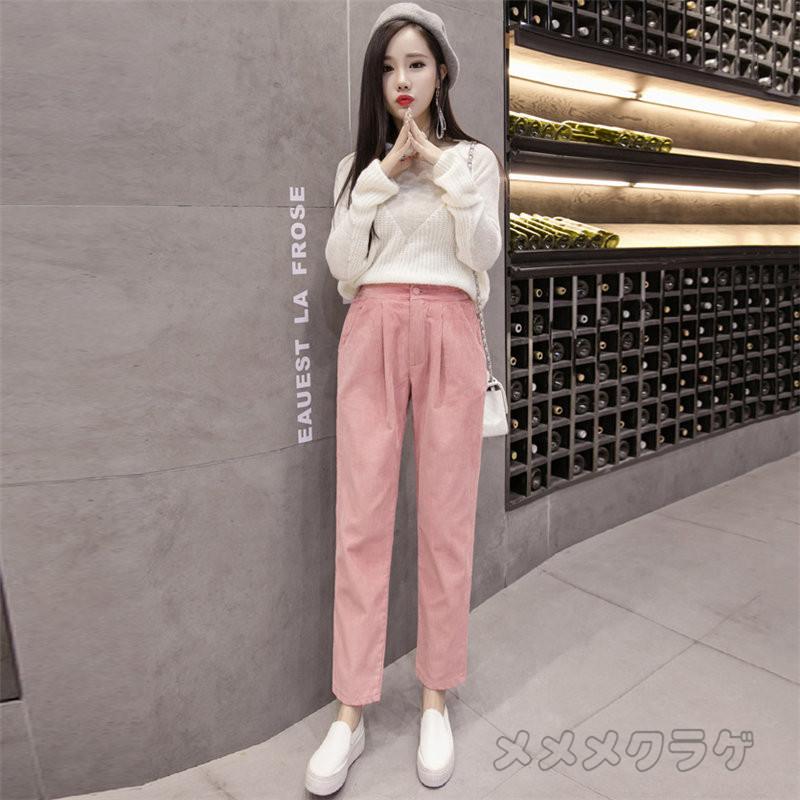 コーデュロイパンツ ハイウエスト ロングパンツ ロングパンツ レディース ゆったり ボトムス 人気 オフィス カジュアル ストレート 着痩せ 通勤 おしゃれ Rage メメメクラゲ 通販 Yahoo ショッピング