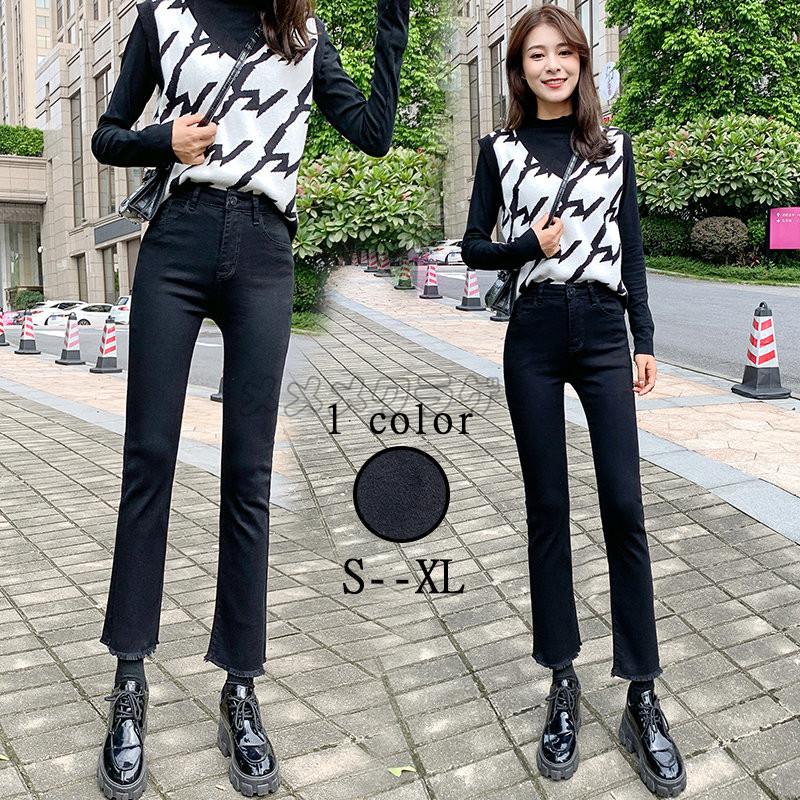 デニムパンツ レディース ハイウエスト ベルボトム ポケット付き ファッション 着痩せ ゆったり 9分丈パンツ 黒ズボン お出かけ ジーンズ アウター ジーパン Rage メメメクラゲ 通販 Yahoo ショッピング