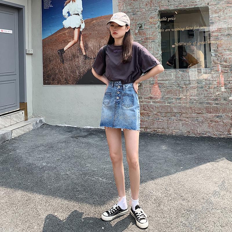 デニムスカート レディース ミニスカート ハイウエスト ボタン付き 着やせ 韓国風 カジュアル 台形スカート おしゃれ 脚長効果 気質 無地 お出かけ 通勤 Rage メメメクラゲ 通販 Yahoo ショッピング