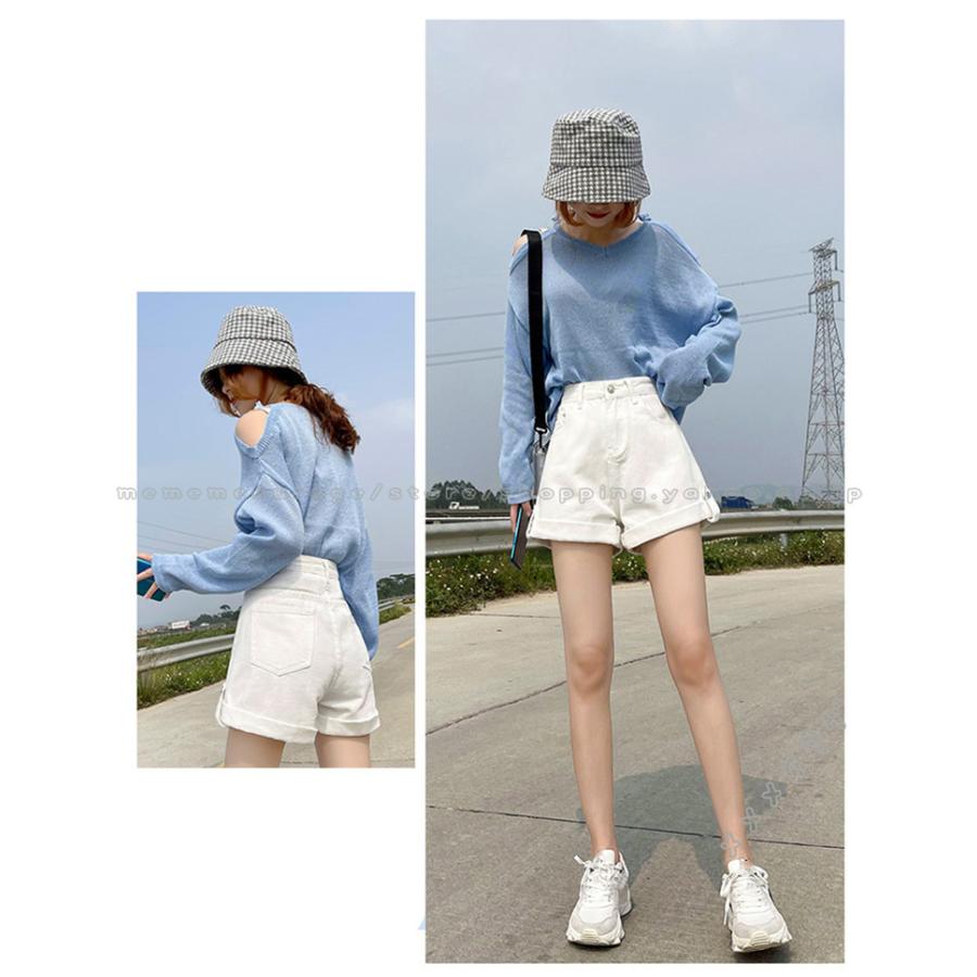 ショートパンツ ジーンズ カジュアル ストレート デニムパンツ ホットパンツ ボトムス レディース 夏物 着痩せ 短パン 裾ロールアップ 通勤 韓国 ファッション 65 Off 送料無料 レディース