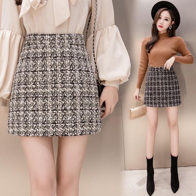 ミニスカート 冬 秋 ラシャ チェック柄 タイトスカート ハイウエスト ミニスカート シンプル 美脚 着痩せ Aライン 韓国風 ヒップランプ スリム エレガント Rage メメメクラゲ 通販 Yahoo ショッピング