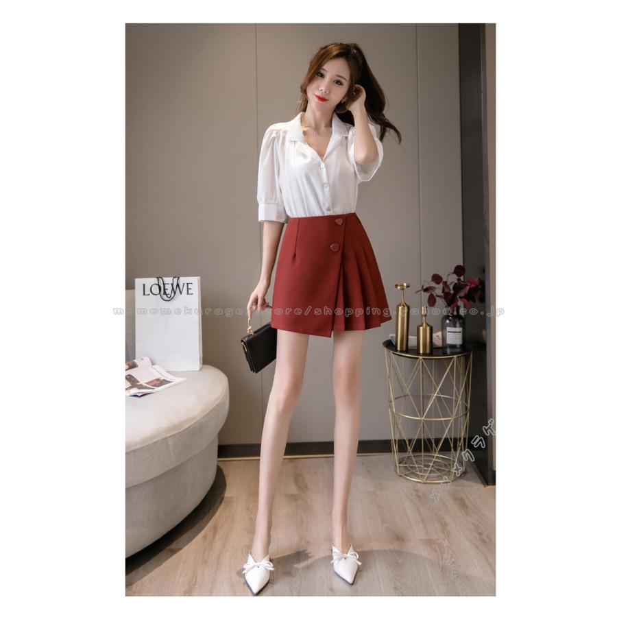 プリーツスカート ミニ丈 レディース 夏 全3色 ミニ丈 オフィス 膝上丈  