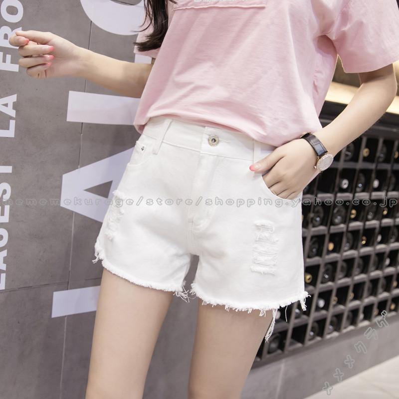 デニム ショートパンツ レディース ホットパンツ カジュアル ジーンズ 夏物 ストレートパンツ 裾フリンジ 短パン ボトムス 通勤