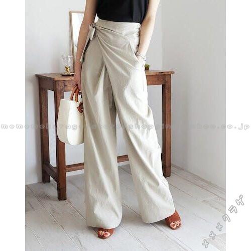 ワイドパンツ レディース ラップ風ワイドパンツ きれいめ パンツ フルレングス ボトムス カッコイイ ベルト 春 秋 Ragehzj メメメクラゲ 通販 Yahoo ショッピング