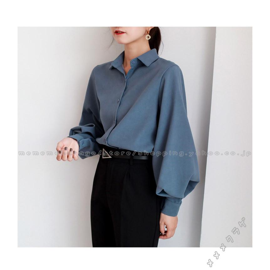 ブラウス レディース シャツ シフォン 春夏 長袖 Vネック