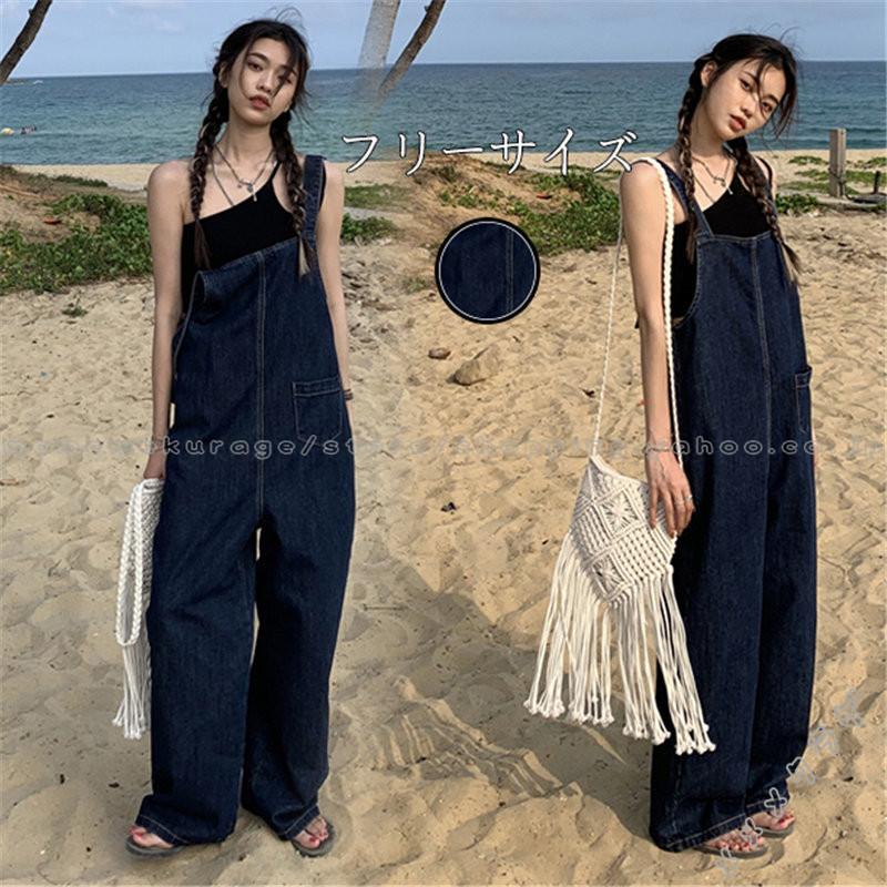デニムオーバーオール レディース サロペット 大きいサイズ オールインワン ワイドパンツ デイリー マキシ丈 ゆったり ファッション Ragehzj メメメクラゲ 通販 Yahoo ショッピング