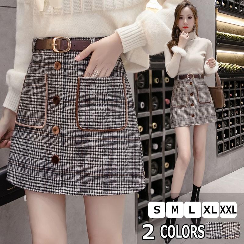 タイトスカート ミニ チェック柄 セクシー ボトムス Aライン レディース 可愛い コットン 秋冬 韓国 レディース ハイウエスト レトロ 大きいサイズ Ragemini メメメクラゲ 通販 Yahoo ショッピング