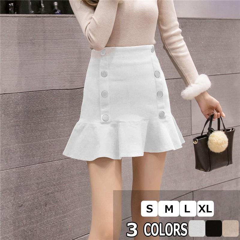 マーメイド ミニスカート レディース タイトスカート 秋冬 フロント