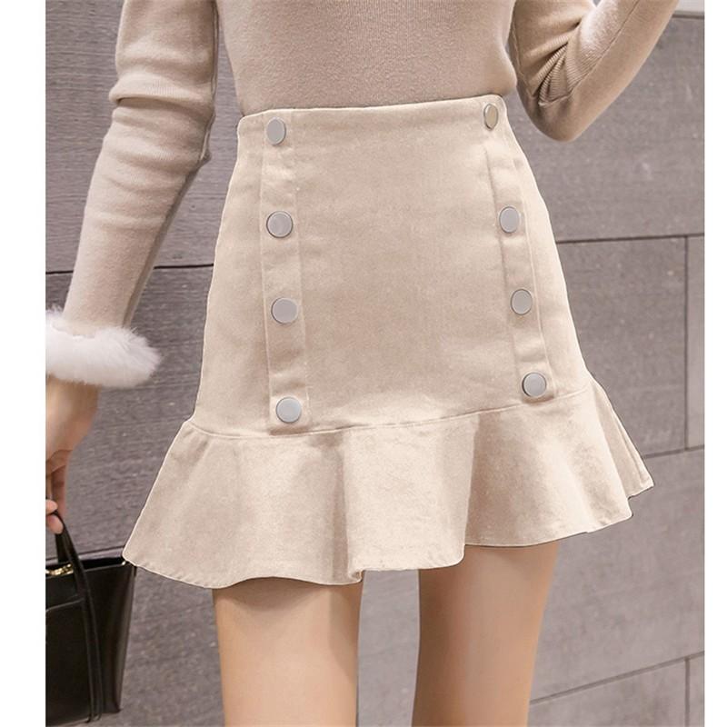 マーメイド ミニスカート レディース タイトスカート 秋冬 フロント