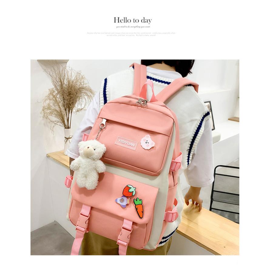 9周年記念イベントが 5点セット リュックサック カバン シンプル 可愛い レディース ズック リュックバック大容量 ファッション高校生 大学生 中学生 大容量 登山 韓国風 Cisama Sc Gov Br