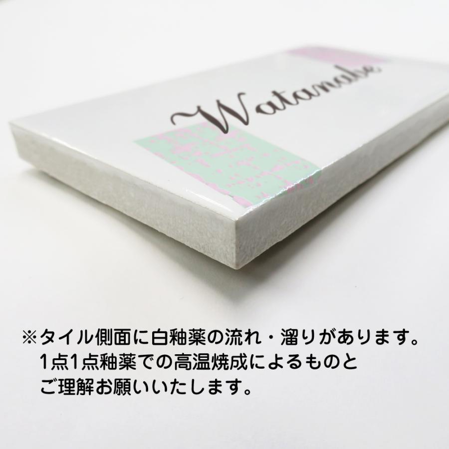 表札 タイル おしゃれ かわいい ポイントツイード柄 白 戸建て 玄関 マンション 貼るだけ 高温焼成色落ちなし 108x60mm |  | 02