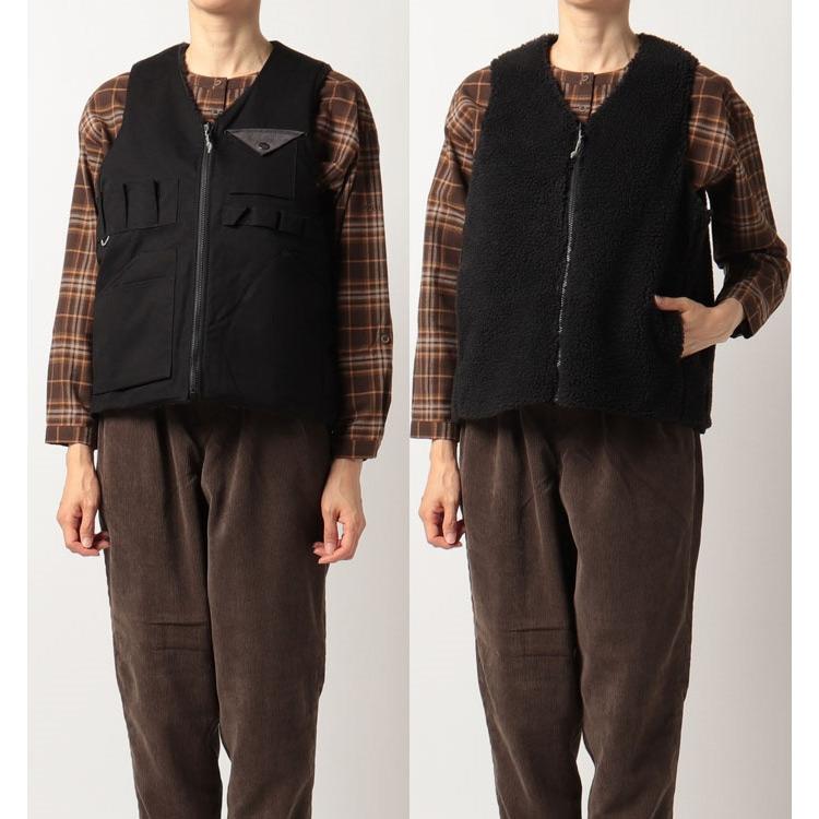 マーモット リバーシブルキャンパーベスト (四角友里コラボ) ブラック×ブラック L #TOWSJL41YY-BKBK Ws Reversible Campers Vest Marmot（マーモット） リバーシブルキャンパーベスト (四角友里コラボ