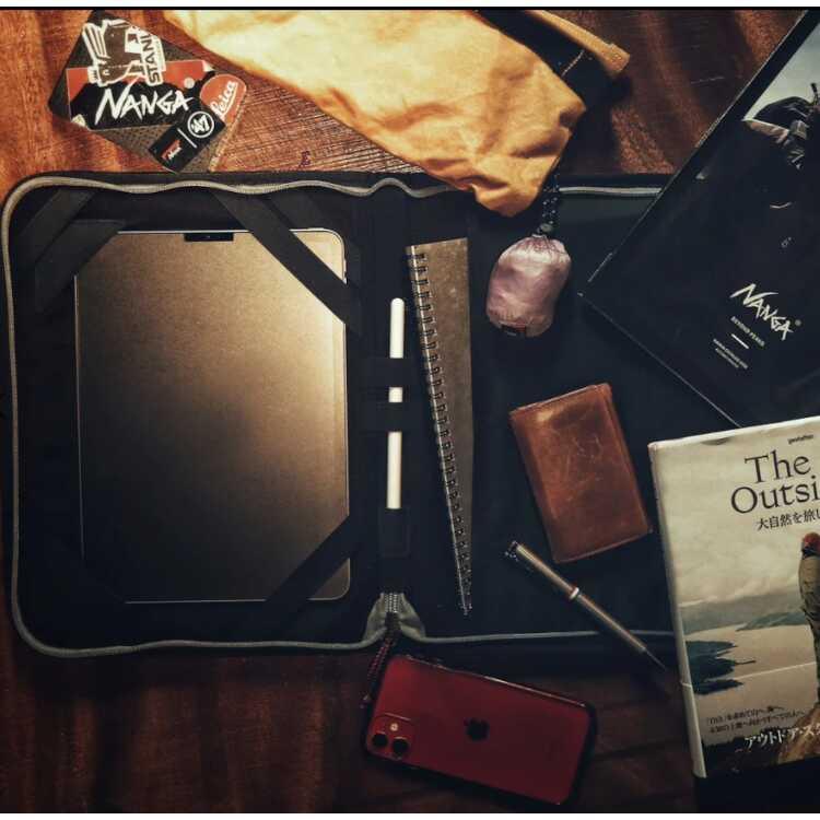 【新品未使用】NANGA TABLETCASE 定価13,200円 ブラック ナンガ タブレットケース ブラック #N1TCBK65-BLK TABLET CASE NANGA