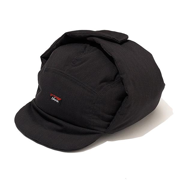 ナンガ ヒノックリップストップ ダウンイヤーフラップキャップ ブラック フリー #N0002982 HINOC RIPSTOP DOWN EAR FLAP CAP ナンガ ヒノックリップストップ ダウンイヤーフラップキャップ
