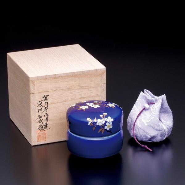 【骨壷】深川製磁　想い合子 瑠璃磁さくら　ミニ骨壷・納骨袋付 |  | 05