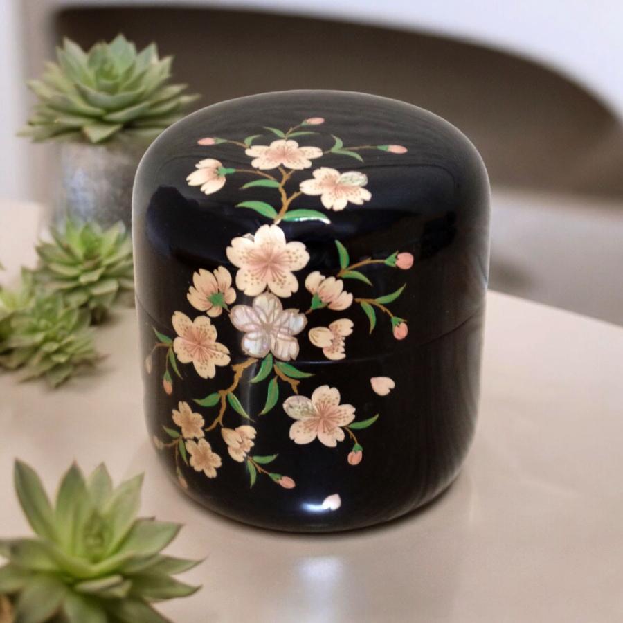 【ミニ骨壷】【手元供養】桜木大容量の本漆骨壷 「蒔絵ゆとりシリーズ」　朱漆　さくら |  | 08