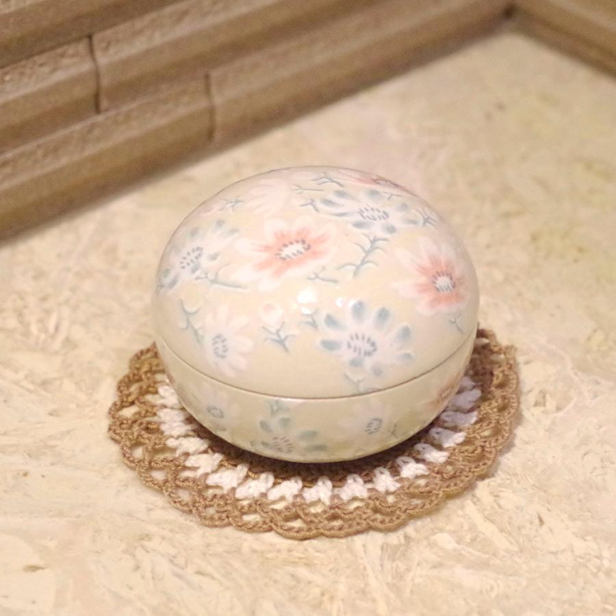 信楽焼の手元供養用 ミニ骨壷　おもかげシリーズ　秋桜 (コスモス）　納骨袋付 |  | 05