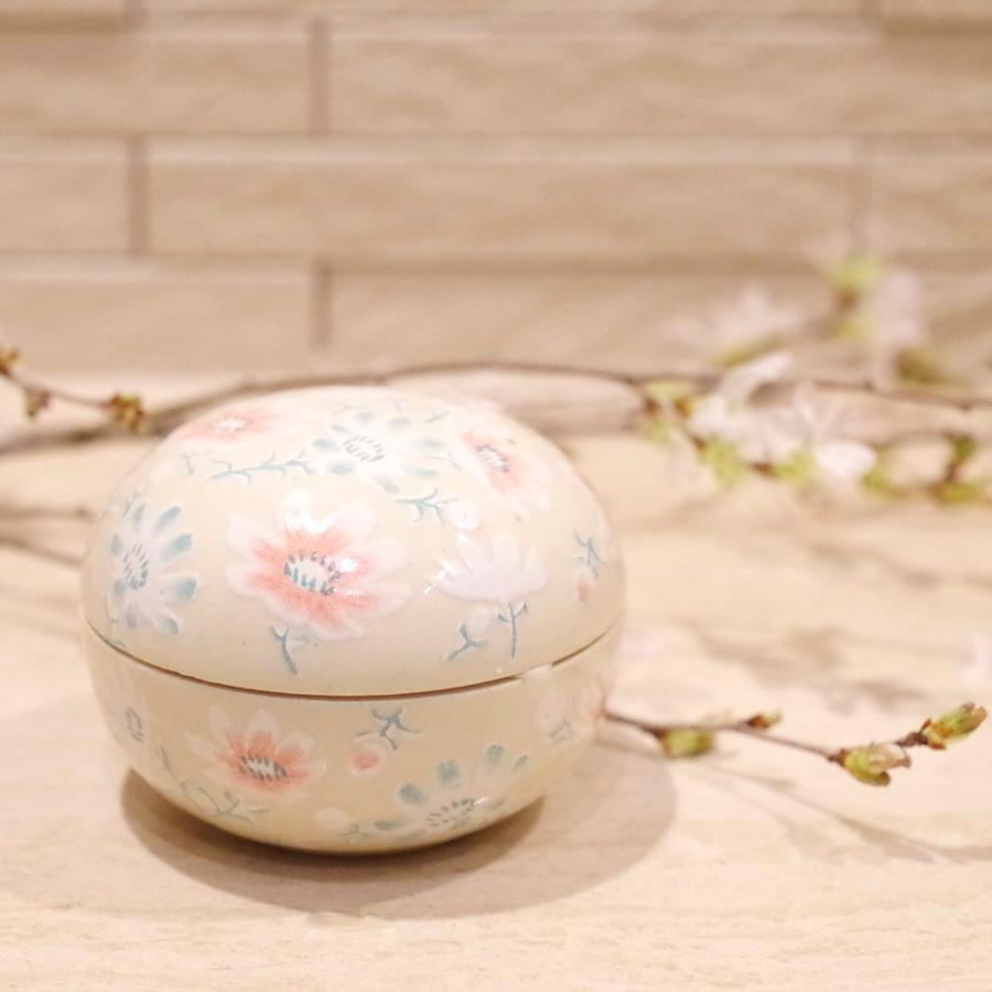 信楽焼の手元供養用 ミニ骨壷　おもかげシリーズ　秋桜 (コスモス）　納骨袋付 |  | 09
