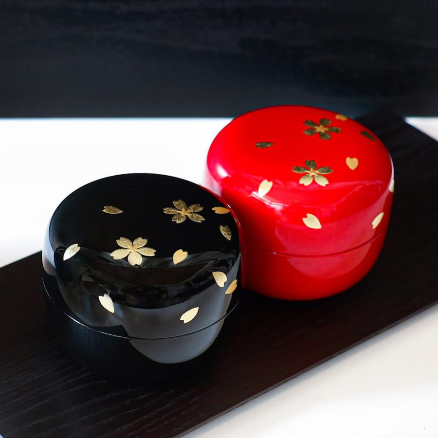 【ミニ骨壷・桜木 木製】現代漆・モダン骨壷 Cocoroこころ　金桜朱漆（艶あり） |  | 01