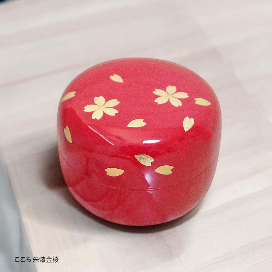 【ミニ骨壷・桜木 木製】現代漆・モダン骨壷 Cocoroこころ　金桜朱漆（艶あり） |  | 12