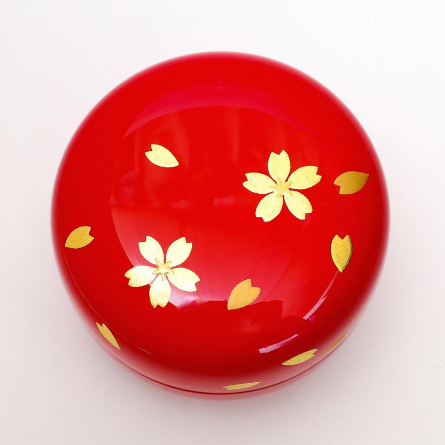 【ミニ骨壷・桜木 木製】現代漆・モダン骨壷 Cocoroこころ　金桜朱漆（艶あり） |  | 03