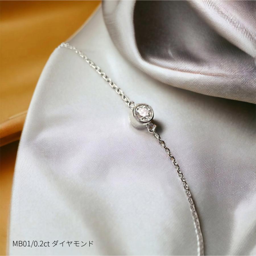 【MB01/K10WG】メモリアルジュエリー　遺骨ブレスレット　完全防水　 10金ホワイトゴールド×誕生石 (3mm) |  | 03