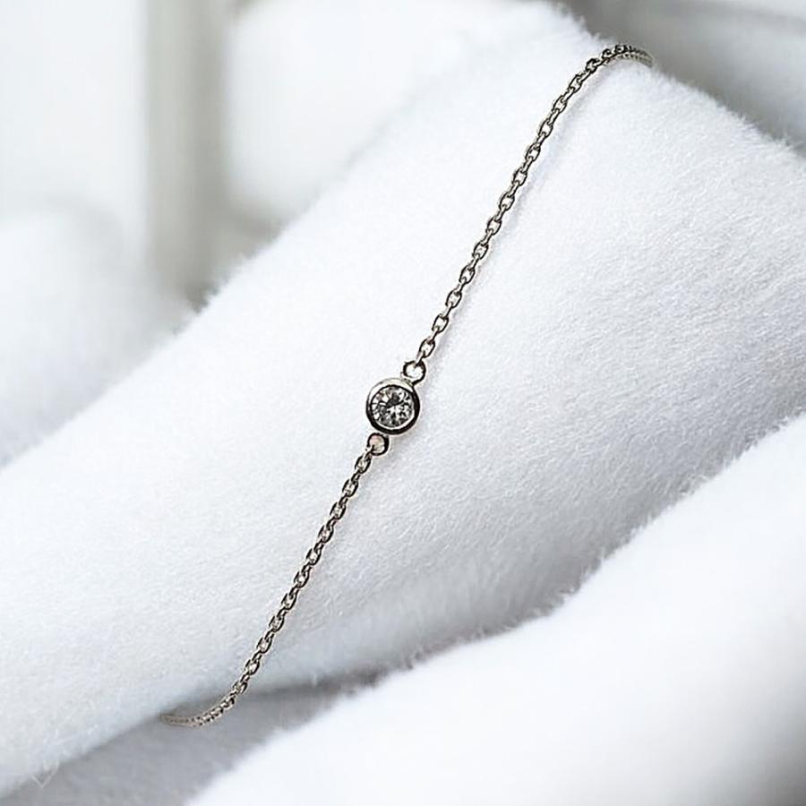 【MB01/K10WG】メモリアルジュエリー　遺骨ブレスレット　完全防水　 10金ホワイトゴールド×誕生石 (3mm) |  | 08