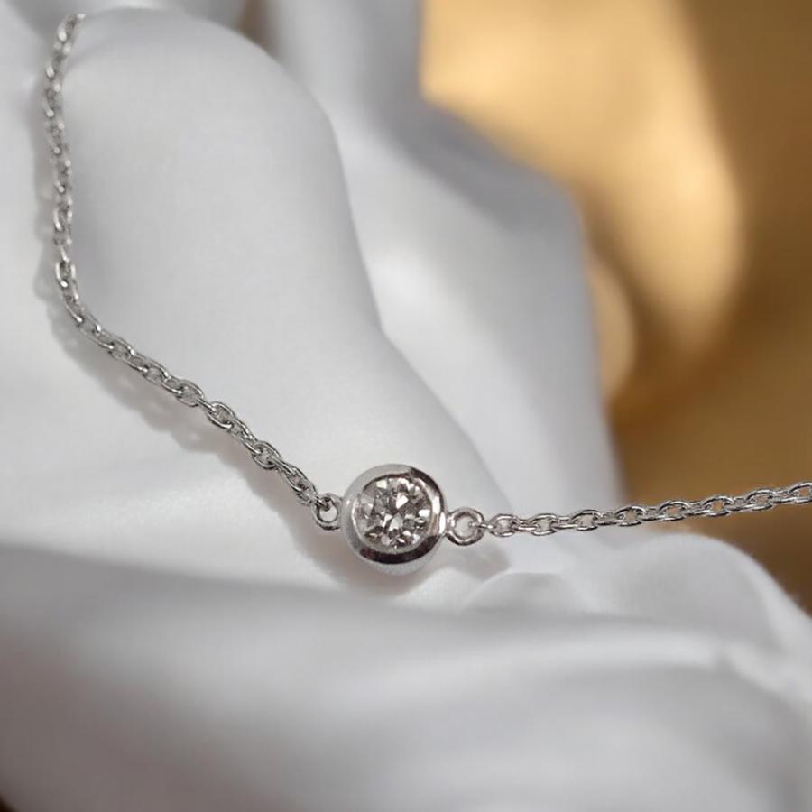 【MB01/Pt900】メモリアルジュエリー 遺骨ブレスレット 完全防水 プラチナ×誕生石 (3mm)の画像