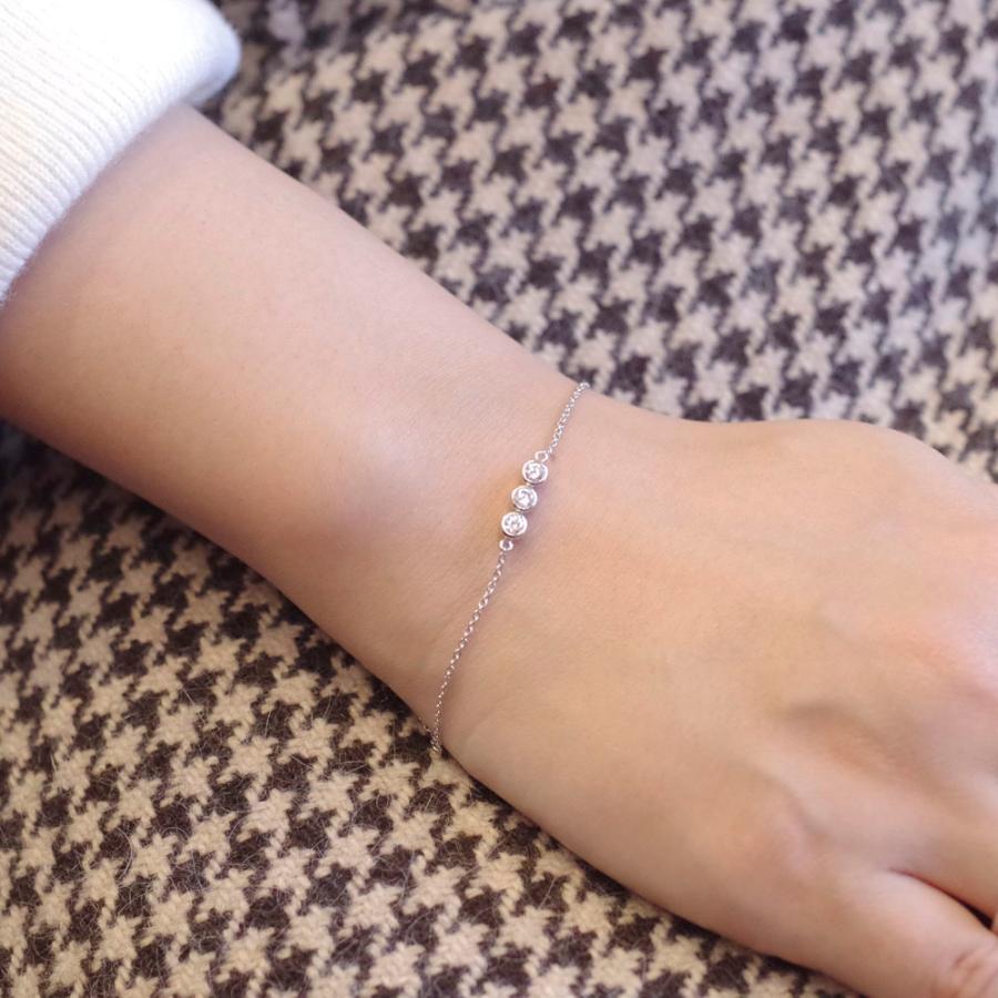 【MB02/ピンクゴールド】 樹脂封入の完全防水メモリアルジュエリー　遺骨ブレスレットMB02  K10PG または　K18PG×3石の宝石 |  | 03