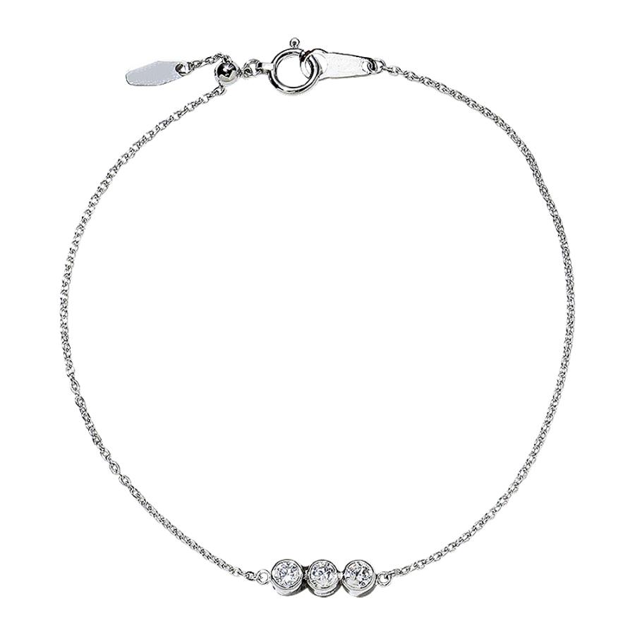 【MB02/K10WG】 樹脂封入の完全防水メモリアルジュエリー　遺骨ブレスレットMB02  １0金ホワイトゴールド×3石の宝石 | 