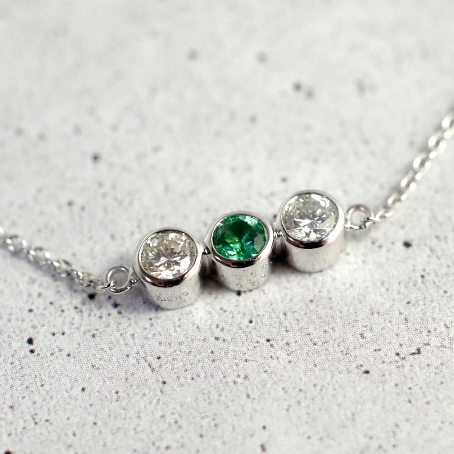 【MB02/K10WG】 樹脂封入の完全防水メモリアルジュエリー　遺骨ブレスレットMB02  １0金ホワイトゴールド×3石の宝石 |  | 13