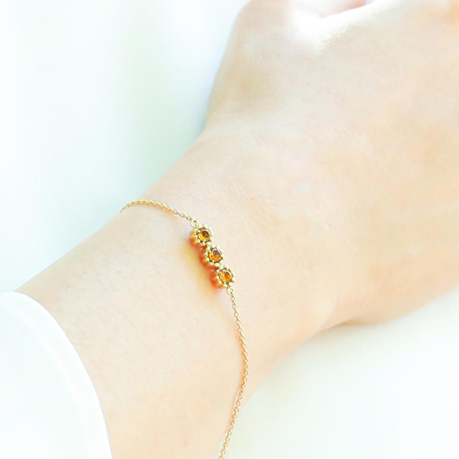 【MB03/ピンクゴールド】 樹脂封入の完全防水メモリアルジュエリー　遺骨ブレスレットMB03  K10PG または K18PG ×3石の宝石の画像