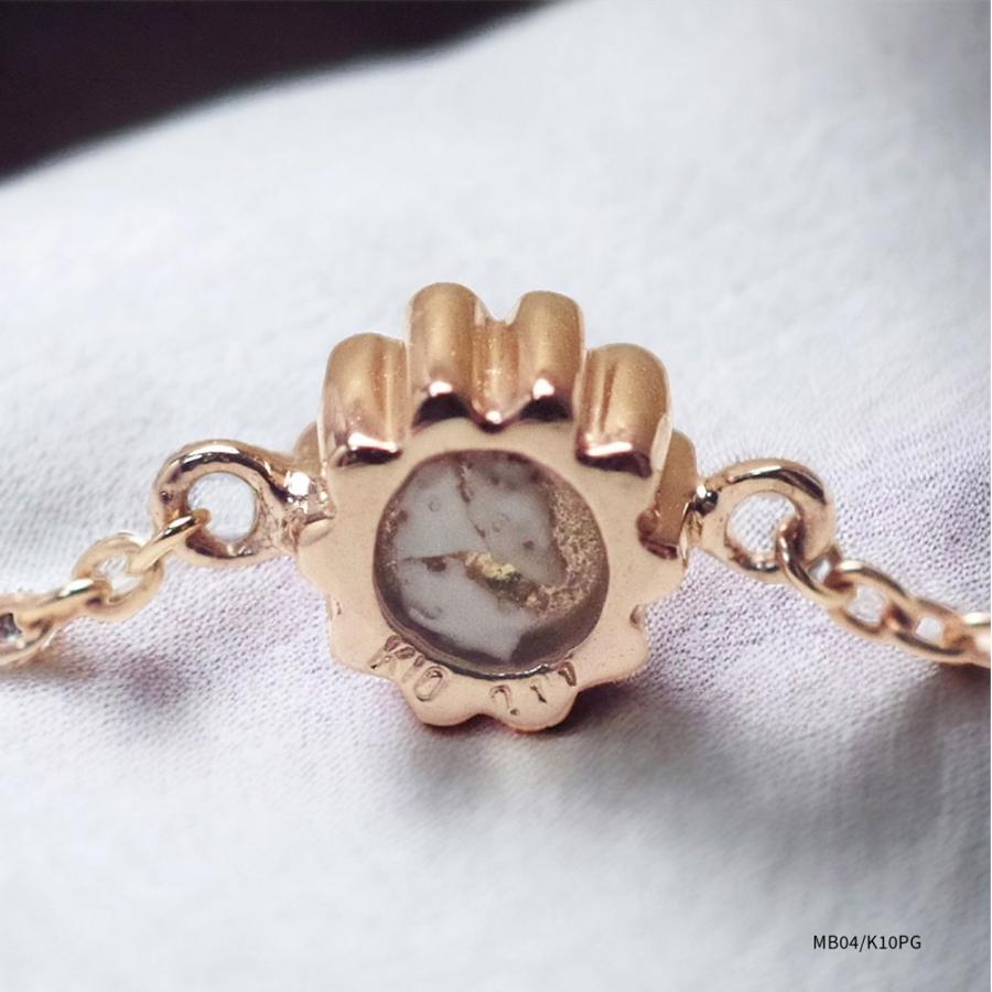 【MB04/ピンクゴールド】メモリアルジュエリー 遺骨ブレスレット 完全防水 K10PG or K18PG ×誕生石 (3mm) |  | 07
