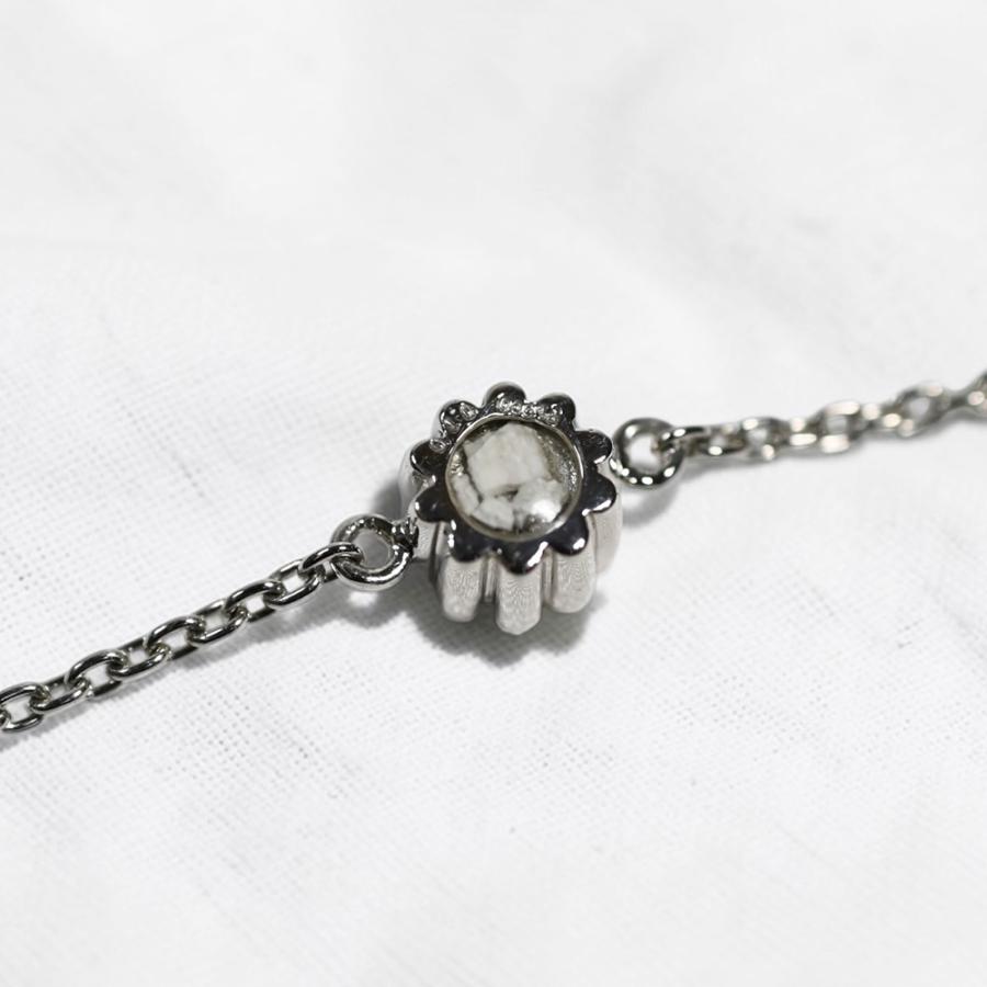 【MB04/K10WG or Pt900】メモリアルジュエリー 遺骨ブレスレット 完全防水 K10ホワイトゴールド or  プラチナ　×誕生石 (3mm)の画像