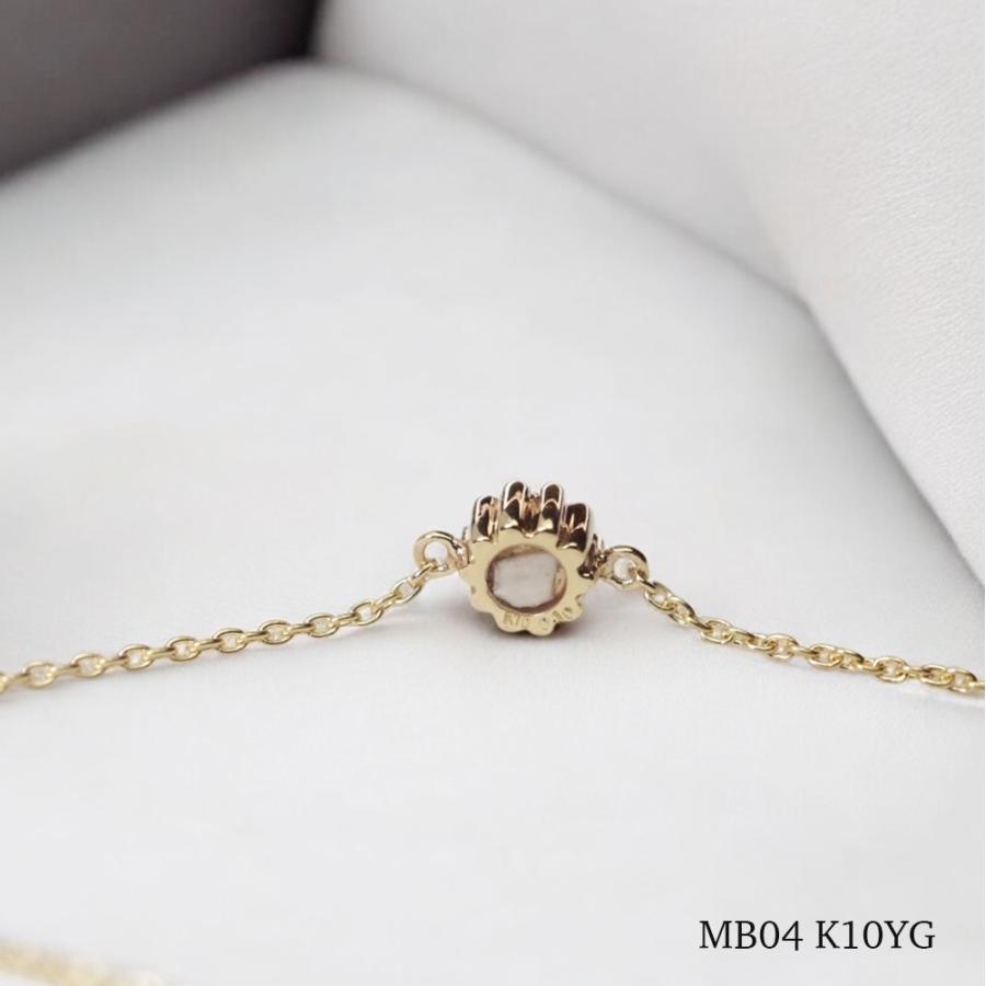 【MB04/イエローゴールド】メモリアルジュエリー 遺骨ブレスレット 完全防水 K10YG or K18YG ×誕生石 (3mm) |  | 19