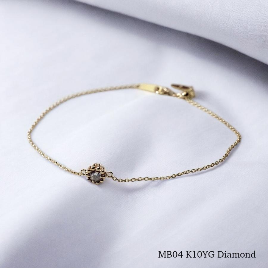 【MB04/イエローゴールド】メモリアルジュエリー 遺骨ブレスレット 完全防水 K10YG or K18YG ×誕生石 (3mm) |  | 05